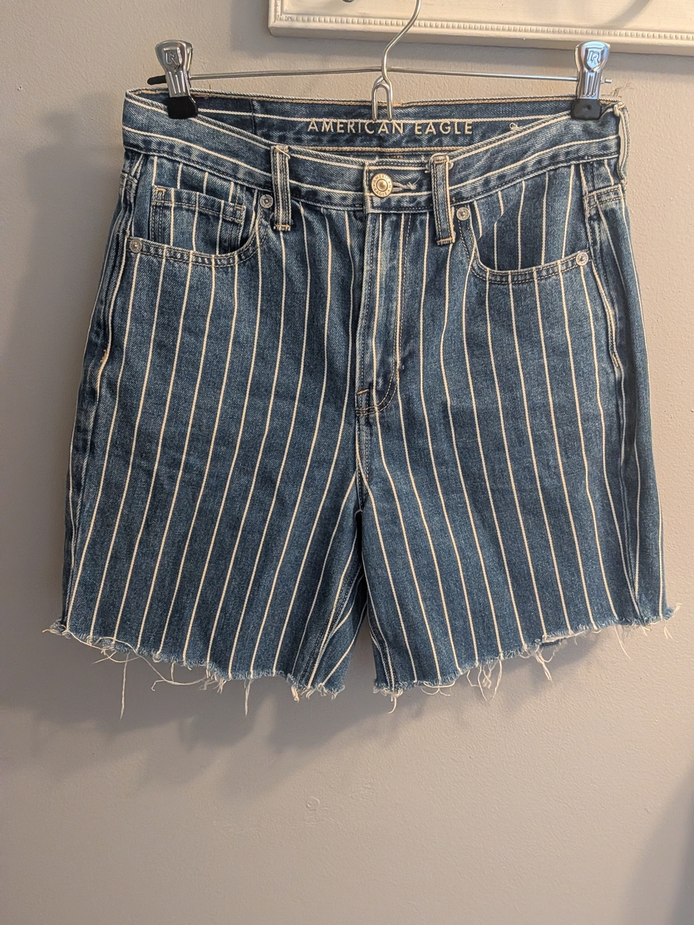 American Eagle Pinstripe Mom Jean Shorts - Women’s Size 2